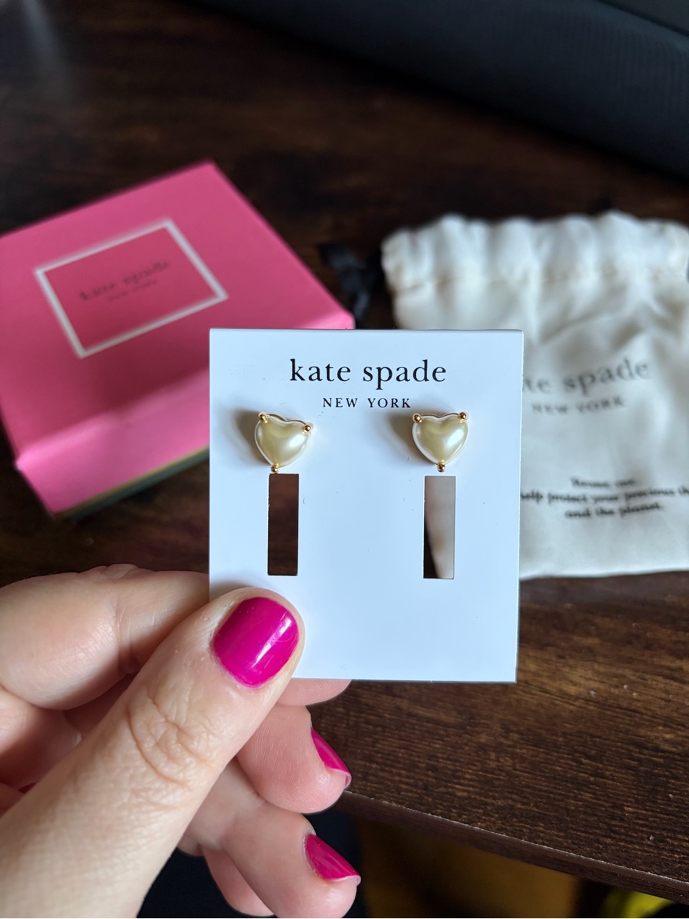 Kate Spade Pearl Heart Earrings